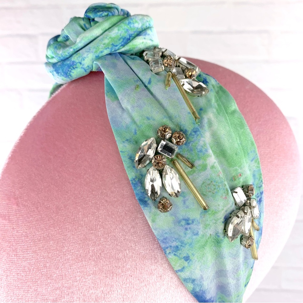 Anthropologie NAMJOSH Shibori Embellished Rhinestone Tie Dye Headband